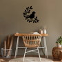 Wallity Branch And Bird - 441 Escultura de pared de metal negra